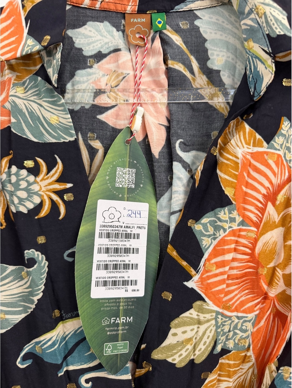 Farm Rio Brazil Floral Toucan Wrap Dress NWT Medium - Picture 6 of 9